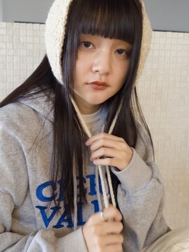 ディッセンバー 神宮前(December) ワイドバング/レイヤーロング/ぱっつん前髪/パープルブラック