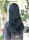 ブルーブラック透明感カラーくすみカラーダークグレー暗髪髪色