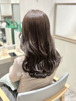 ラベスト キョウト(LOVEST)&nbsp;初カラーグレージュ × まとまるロングの巻き髪ヘア