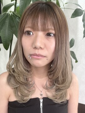 ベルヘアーデザイン 堺東(Belle hair Design) 韓国風顔周りレイヤーカットアディクシーカラー外国人風堺東