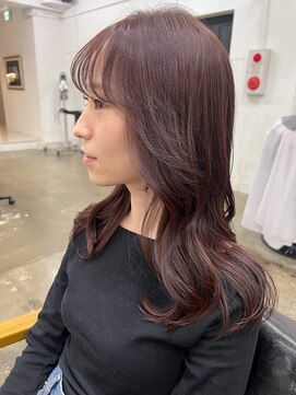 ジリ(JILI) ミディアムレイヤー×チョコレートラベンダー ▽福永