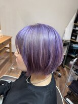 フラワー 六甲道(flower)&nbsp;艶感ラベンダーバイオレット×コンパクトボブ