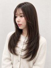 ブリーチなしダブルカラーで透明感アップ♪ダメージを抑えて理想の髪色へ。イルミナカラー/ルフレカラー