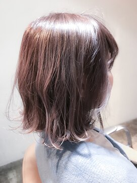 サロンドミルク 原宿(salon de MiLK) グレージュ×ピンク×外ハネボブ