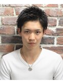 刈り上げセンターパートフェザーパーマサーフカール