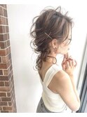くるりんぱ後れ毛アレンジ