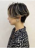 30代40代レイヤーカットショートウルフカットアンブレラカラー