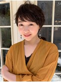 【yuka】ワンカールパーマ×暗髪ショート20代30代40代