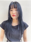 大人ネイビー♪髪質改善/ネイビーブルー/イルミナカラーブリーチ