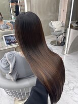 ロンドルーチェ 心斎橋(Lond luce)&nbsp;ダークアッシュ/ミディアムレイヤーカット［髪質改善/縮毛矯正］