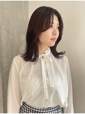 【 YOKE 】ボルドーくびれヘア顔まわり小顔韓国