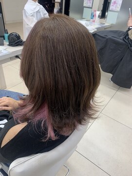 プロデュース 東橋本店(Produce) くびれボブ×インナーカラー×パールピンク【橋本/東橋本】