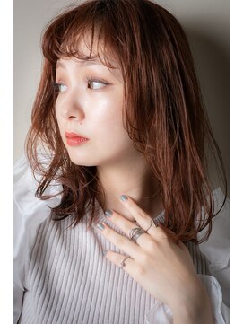 カバーヘア ブリス 上尾西口店(COVER HAIR bliss) デザインカラー前髪パーマ姫カット小顔ミディw上尾20代30代40代