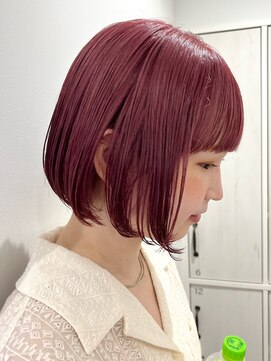 ガーデンヨコハマ(GARDEN YOKOHAMA) モーヴピンク　ミニボブ　内巻き　ワイドバング　ダークレッド