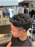 男らしいアップスタイル ハーフバック/オールバック