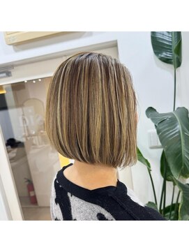 アオ 岡野 横浜(a-o) 【安藤貴志】大人ボブxハイライト＊