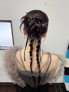 ヘアーガーデンジャム(HAIR GARDEN JAM nail+eyelash) 三つ編みアレンジ カチモリヘア