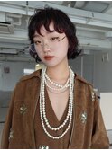 【ami style】ポイントブリーチ　ボブパーマ　赤カラー