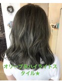 白髪ぼかし　カラー　ハイライト　デジタルパーマ