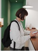 ミニボブ（クセあり）×ハイライト