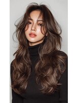 ケシキ 表参道 原宿(kesiki.)&nbsp;ミディアムレイヤー顔周りカットハッシュカットワンホンレイヤー