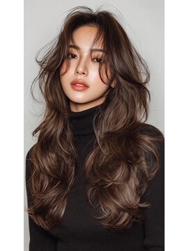 ケシキ 表参道 原宿(kesiki.) ミディアムレイヤー顔周りカットハッシュカットワンホンレイヤー