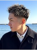 ホワイトメッシュ×テーパーフェード