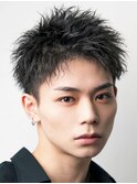 メンズ波巻きツイスパニュアンススパイラルスパイキーショート