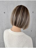 【白髪ぼかし】立体感ハイライト×まとまる艶髪大人ボブ