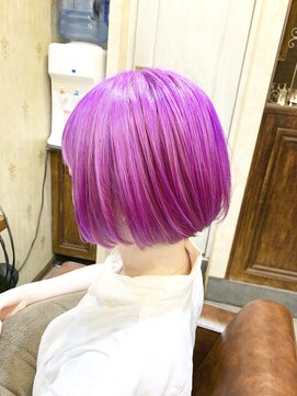 ジョージ(Jo-Ji) ライトパープル♯ハイライト♯インナー♯ブリーチ♯ボブ