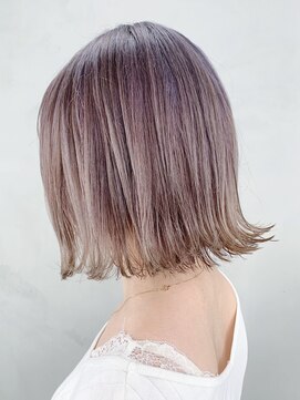 アルバム 銀座(ALBUM GINZA) シルバーボブ_ココアブラウンフリンジウェーブ_ba297073