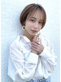 大人ショートボブ×シースルーバング