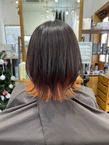 イツキ ヘアーデザイン(ITSUKI hair design) ミディアムミニウルフ×オレンジ系カラー