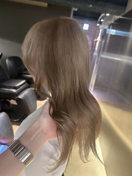 ペレ 栄店(PELE) デザインカラー/レイヤーカット/ウェットヘア/オリーブベージュ