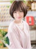 透明感カラー前下がり耳かけ小顔丸みショートc6大宮20代30代40代