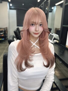 ラピス 名古屋本店(Lapis) ピンクベージュ＋エンドカラー＋レイヤー