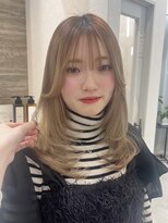 ポジ(poji)&nbsp;ミルクティーベージュカラー　ケアブリーチカラー　ミディアム