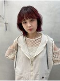 くびれボブ×エレガントレッドベージュ