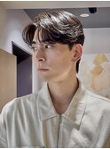 メンズヘアフェザーパーマニュアンスパーマ毛流れセンターパート