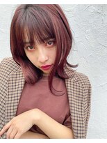 シー バイ ロンド 新宿(Sea by Lond)&nbsp;ボルドーカラー切りっぱなしボブ