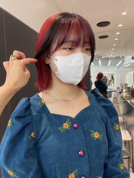 ロンドシエル 横浜(Lond ciel) ◇ケアブリーチ／デザインカラー／レッドオレンジ