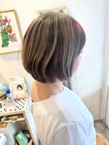 キャメル ヘアーデザイン(Camel hairdesign)&nbsp;ベージュカラーハイライトマニッシュ小顔奥行きショート20代30代