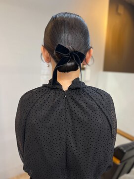 ヌープヘアーアイス(NUUP.hair ici) 20代30代大人気♪ショートボブ×リボンアレンジ特別なイベントに