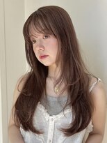 ローネス ギンザ(LONESS ginza)&nbsp;ロングレイヤー/小顔カット/ヘーゼルグレージュ/透明感カラー