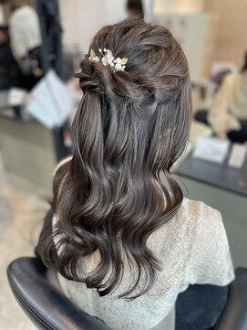 スティル カラン(STILL calin) 韓国ヘアロングレイヤーカットミルクティーベージュ前髪カット