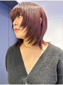 ボルドー×レイヤーカット
