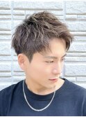 Haleニュアンスパーマスパイキーショートバーバーフェザーパーマ