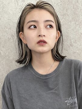 サンク 原宿 表参道(cinq) フェイスフレーミングインナーカラーボブレイヤーグレージュ韓国