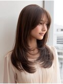 ハッシュカットバタフライカット顔回りカットカーテンバング