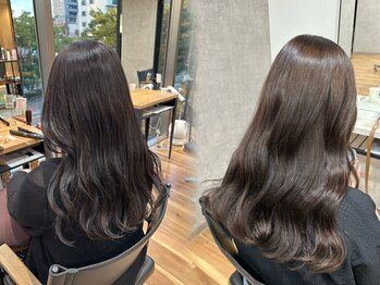 ブラン バイ アールオー(Blan by Ro)の写真/ブリーチなしで叶える、うる艶水光カラー【透明感×柔らかい発色】で垢抜けた印象に◎